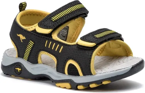 Sandále KangaRoos - K-Logan 18338 000 5028 S Jet Black/Sun Yellow