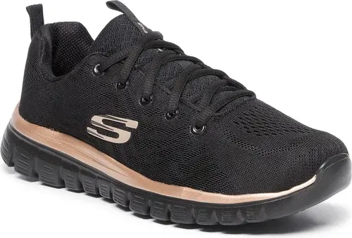 Topánky SKECHERS - Get Connected 12615/BKRG Black/Rose Gold