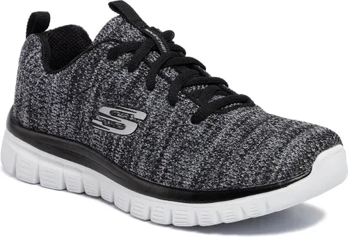 Topánky SKECHERS - Twisted Fortune 12614/BKW Black/White