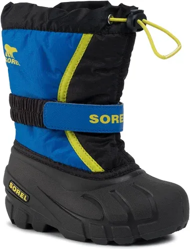 Snehule SOREL - Childrens Flurry NC1965 Black/Super Blue 014