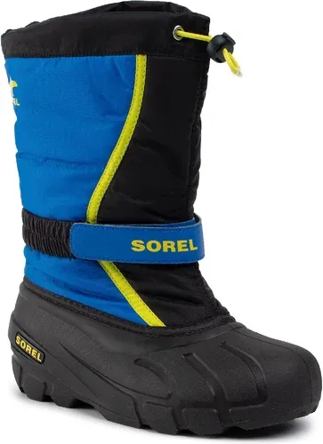 Snehule SOREL - Youth Flurry NY1965 Black/Super Blue/Noir/Ultra Bleu 014