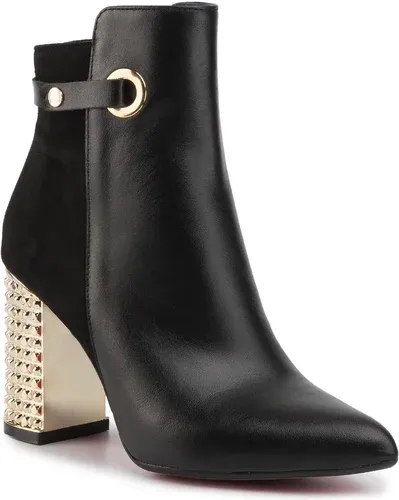 Členková obuv R.POLAŃSKI - 1039 Czarny Lico/Czarny Zamsz