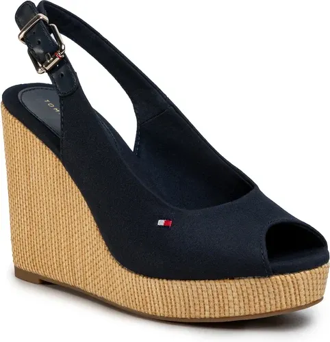 Espadrilky TOMMY HILFIGER - Iconic Elena Sling Back Wedge FW0FW04789 Desert Sky DW5