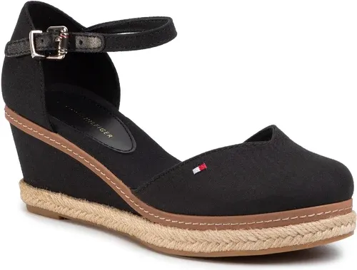 Espadrilky TOMMY HILFIGER - Basic Close Toe Mid Wedge FW0FW04787 Black BDS