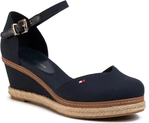 Espadrilky TOMMY HILFIGER - Basic Closed Toe Mid Wedge FW0FW04787 Desert Sky DW5