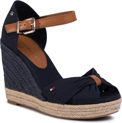 Espadrilky TOMMY HILFIGER - Basic Opened Toe High Wedge FW0FW04784 Desert Sky DW5