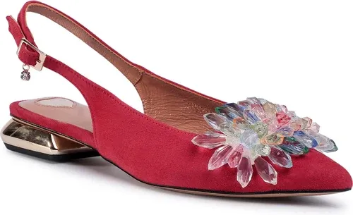 Sandále R.POLAŃSKI - 1015 Czerwony Zamsz