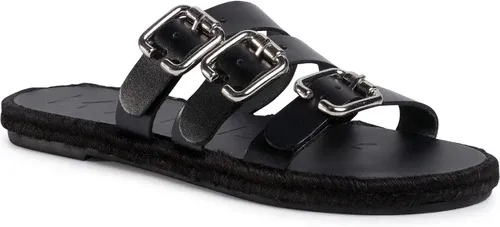 Espadrilky MANEBI - Leather Sandals S 2.1 Y0 Black W Triple Buckle