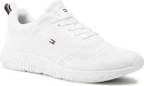 Sneakersy Tommy Hilfiger - Corporate Knit Rib Runner FM0FM02838 White YBR