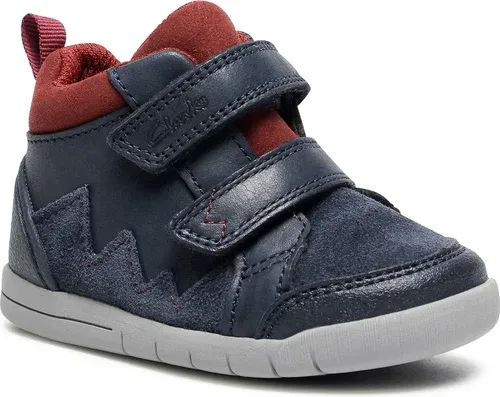 Šnurovacia obuv Clarks - Rex Park T 261521887 Navy Leather
