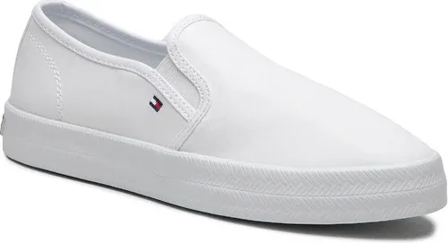 Tenisky TOMMY HILFIGER - Essential Nautical Slip On FW0FW05535 White YBR