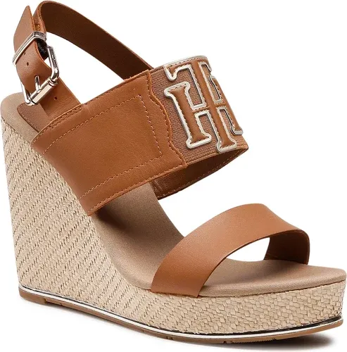 Espadrilky TOMMY HILFIGER - Th Elastic High Wedge Sandal FW0FW05599 Summer Cognac GU9