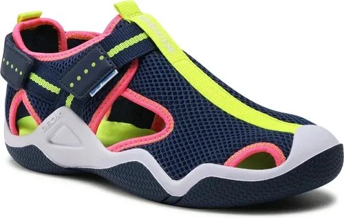 Sandále Geox - J Wader G. A J1508A 01454 CF48L S Navy/Fluo Fuchsia