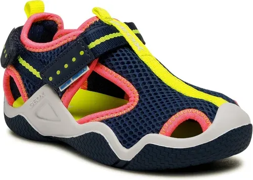 Sandále GEOX - J Wader G. A J1508A 01454 CF48L M Navy/Fluo Fuchsia
