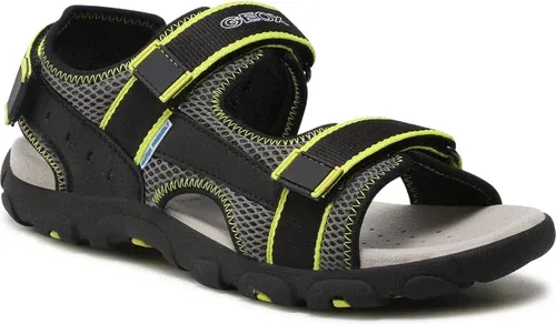 Sandále GEOX - J S.Strada A J1524A 014CE C9151 D Black/Fluo