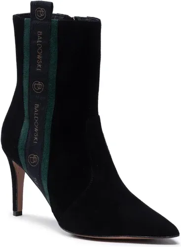 Členkové čižmy BALDOWSKI - D03608-2835-002 Zamsz Czarny/Zamsz Szmaragd