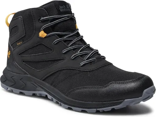 Trekingová obuv JACK WOLFSKIN - Woodland Texapore Mid K 4042152 Black/Burly Yellow Xt