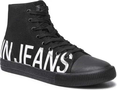 Plátenky Calvin Klein Jeans - Vulcanized Mid Sneaker Logo YM0YM00276 Triple Black 0GJ