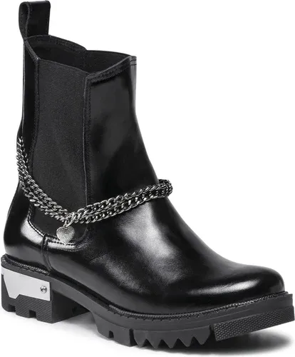 Kotníková obuv s elastickým prvkom ROBERTO - EV13 Czarny Błyszczący