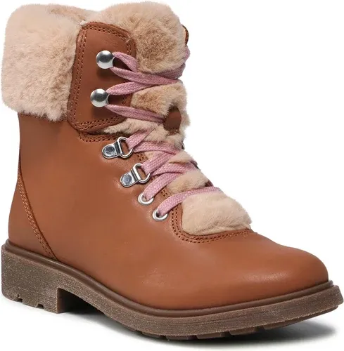 Čižmy CLARKS - Astrol Hiker K 261616636 Tan Leather