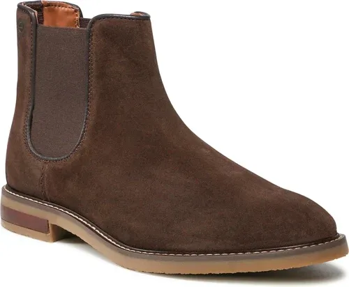 Členková obuv s elastickým prvkom Clarks - Jaxen Chelsea 261628067 Brown Suede