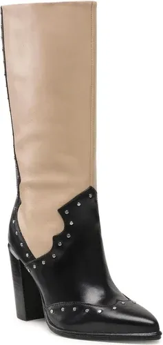 Čižmy BRONX - 14235-A Black/Camel 738