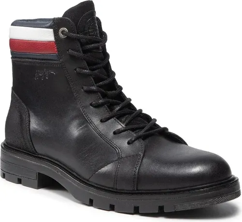 Čižmy TOMMY HILFIGER - Elevated Rwb Collar Lth Boot FM0FM03825 Black BDS