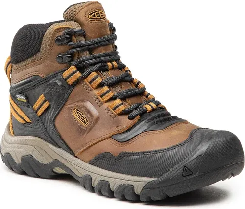 Trekingová obuv Keen - Ridge Flex Mid Wp M 1025666 Bison/Golden Bro