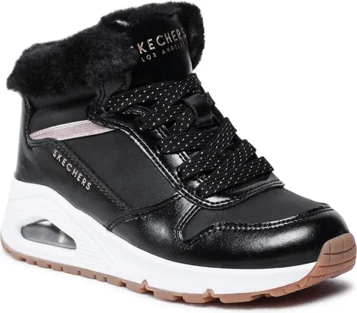 Členková obuv SKECHERS - Cozy On Air 310518L/BKRG Black/Rose Gold