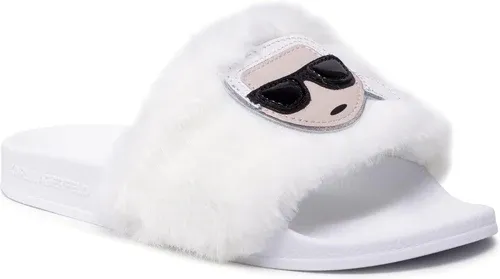 Šľapky KARL LAGERFELD - KL80911 White Synth Fur