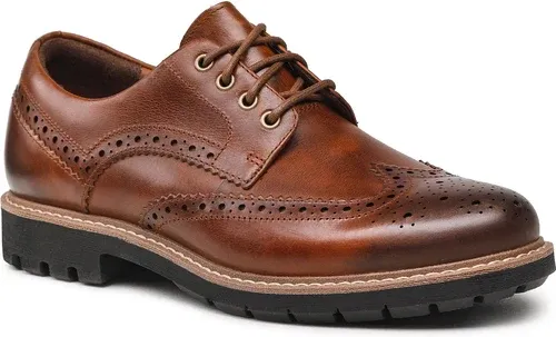 Poltopánky Clarks - Batcombe Wing 261271917 Dark Tan Leather