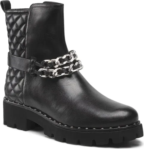 Členkové čižmy STEVE MADDEN - Grosella SM11001356-03001-017 Black Leather