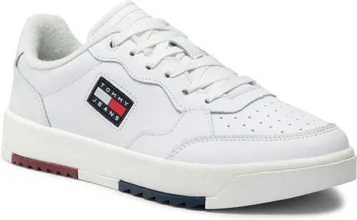 Sneakersy TOMMY JEANS - Basket Leather EM0EM00899 White YBR