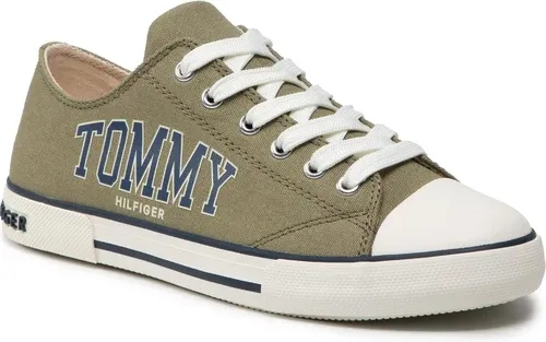 Plátenky Tommy Hilfiger - Low Cut Lace-Up Senaker T3X4-32208-1352 S Military Green 414