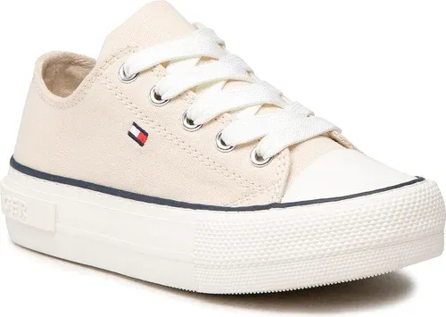 Tramky TOMMY HILFIGER - Low Cut Lace-Up Sneaker T3A4-32118-0890 M Beige 500