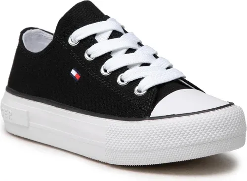 Tramky TOMMY HILFIGER - Low Cut Lace-Up Sneaker T3A4-32118-0890 M Black 999