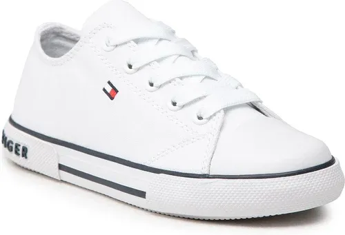 Plátenky Tommy Hilfiger - Low Cut Lace-Up Sneaker T3X4-32207-0890 M White 100