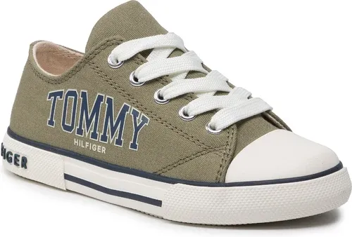 Plátenky Tommy Hilfiger - Low Cut Lace-Up Sneaker T3X4-32208-1352 M Military Green 414