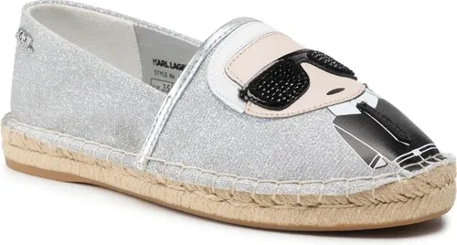 Espadrilky KARL LAGERFELD - KL80111 Silver Canvas