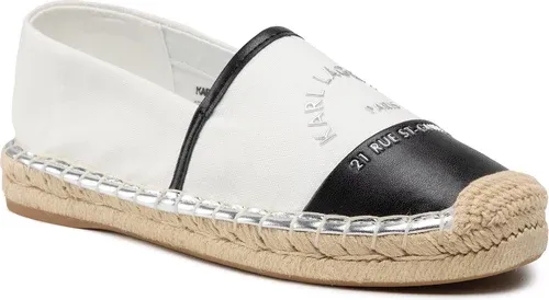 Espadrilky KARL LAGERFELD - KL80108A White Canvas W/Black