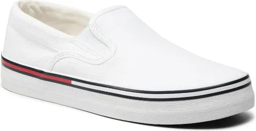 Tenisky TOMMY JEANS - Essential Slipon Wmn EN0EN01822 White YBR