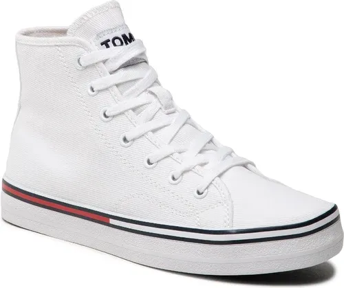 Sneakersy TOMMY JEANS - Essential Mid Wmn EN0EN01797 White YBR