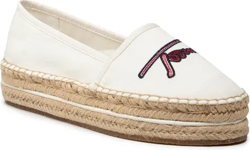 Espadrilky TOMMY HILFIGER - Signature Espadrille FW0FW06483 Ecru YBL
