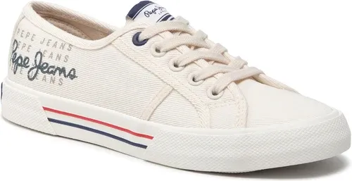 Tenisky PEPE JEANS - Brady W Logo PLS31288 Factory White 801