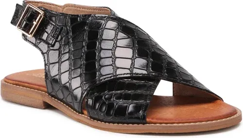 Sandále ROBERTO - 3019 Czarny Wąż Mat