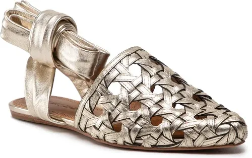 Sandále TORY BURCH - Basketweave Wrap Flap 88959 Spark Gold/Spark Gold 702