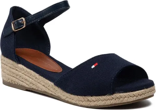 Espadrilky Tommy Hilfiger - Rope Wedge Sandal T3A7-32185-0048 M Blue 800