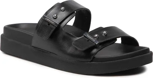 Šľapky CALVIN KLEIN - Ergonomic Slide W/Mtl Loop HW0HW01155 Ck Black