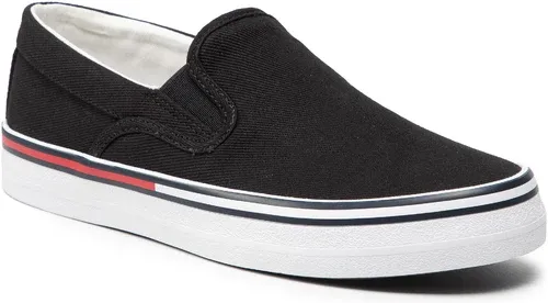 Tenisky TOMMY JEANS - Essential Slipon Wmn EN0EN01822 Black BDS