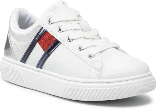 Sneakersy TOMMY HILFIGER - Low Cut Lace-Up Sneaker T3A4-32156-1383 M White/Blue/Red Y003